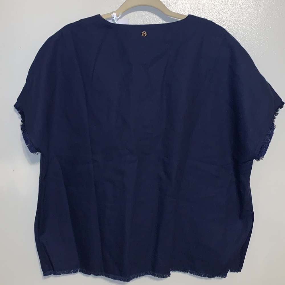 NWT Marie Oliver Clara Linen button down blouse nautical - Picture 7 of 9